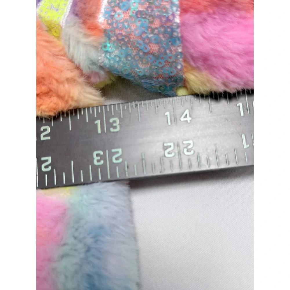 Baby Sara Kids Faux Fur Tie Dye Sequin Smiley Face Top and Pants Set Size 5